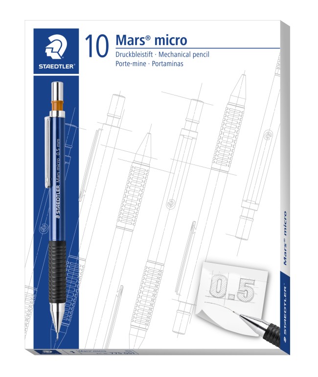 ფანქარი მექანიკური Staedtler Mars Micro 05მმ. 775 05T (10 ცალი)