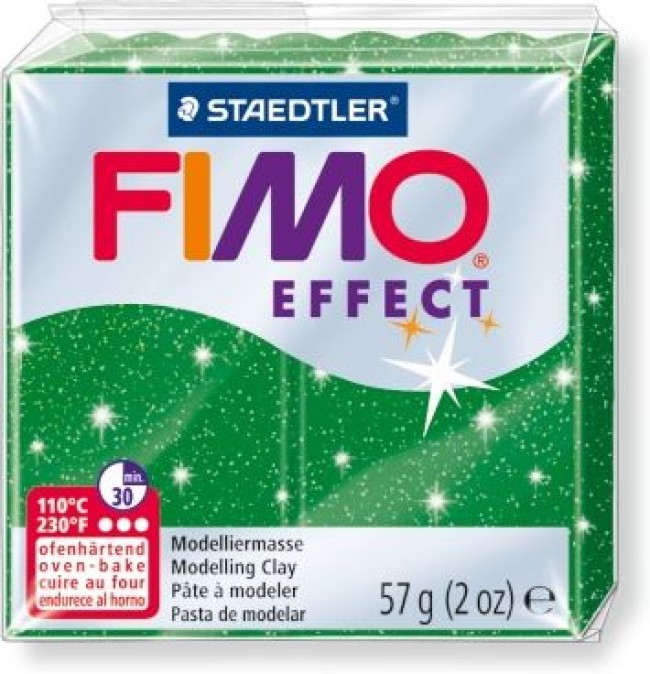 პოლიმერული თიხა STAEDTLER FIMO effect 57გრ. Glitter green  8020-502