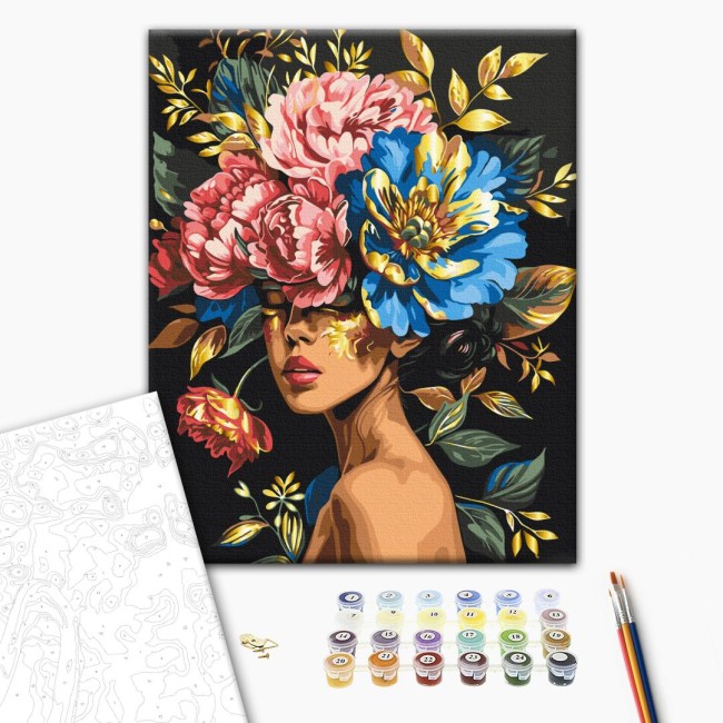 გასაფერადებელი ნომრებით BrushMe BS54013 Floral harmony