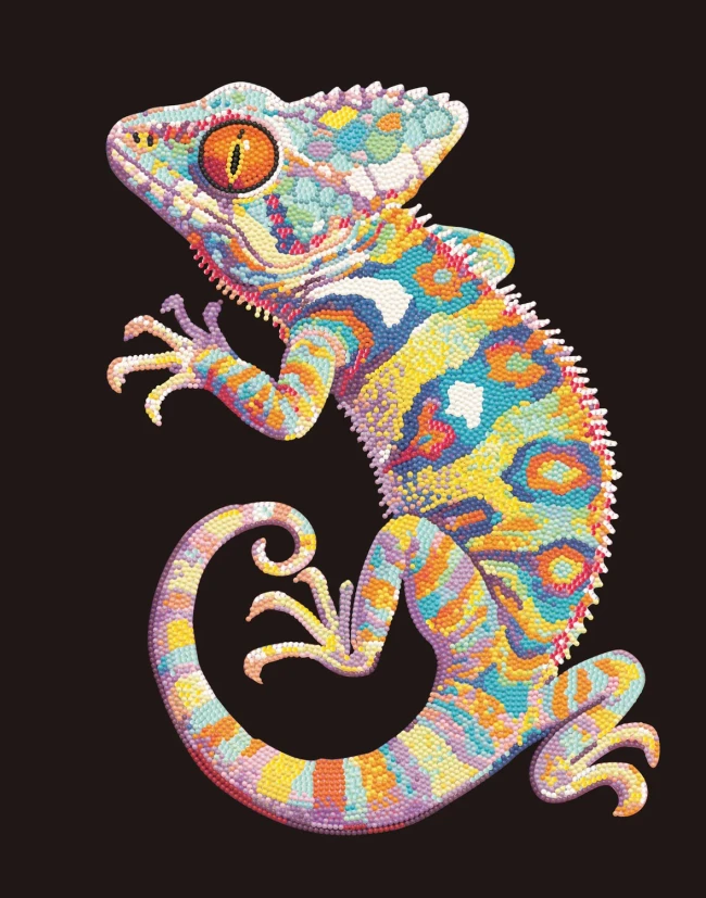 კრისტალური მოზაიკა Diamond Dotz DD25040 45.7*35.5სმ. Patchwork Gecko