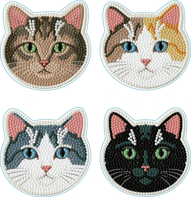 კრისტალური მოზაიკა Diamond Dotz DD23028 9.8*9.8 სმ Cats