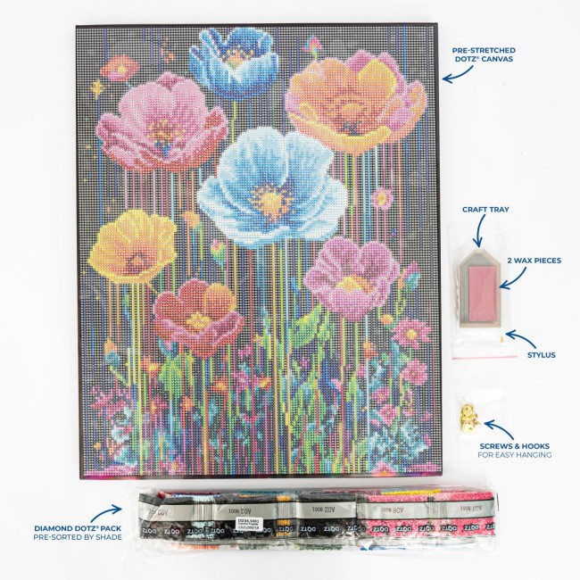 კრისტალური მოზაიკა Diamond Dotz DD345001 50*40სმ Colorful Poppies