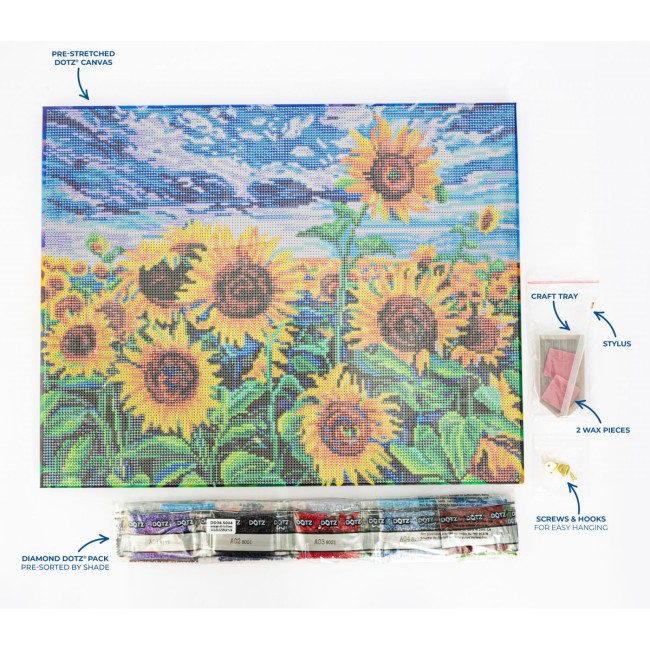 კრისტალური მოზაიკა Diamond Dotz DD345004 50*40სმ Landscape with Sunflowers