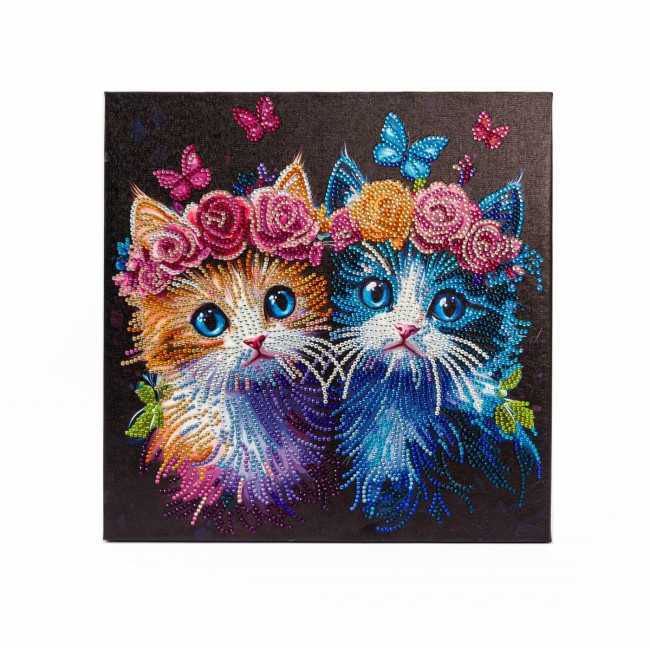 კრისტალური მოზაიკა Diamond Dotz DD343017 30*30სმ Floral Crown Kittens