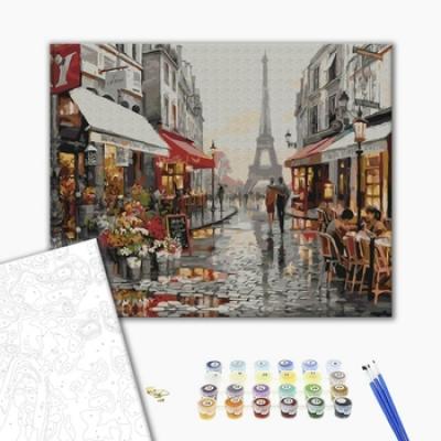 გასაფერადებელი ნომრებით BrushMe BS8090 Paris after the rain 40*50სმ. ტილო ჩარჩოზე, აკრილის საღებავი, ფუნჯები /ნაკრები/