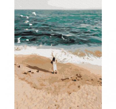 გასაფერადებელი ნომრებით BrushMe GX37562 The figure on the coast 40*50სმ. ტილო ჩარჩოზე, აკრილის საღებავი, ფუნჯები /ნაკრები/