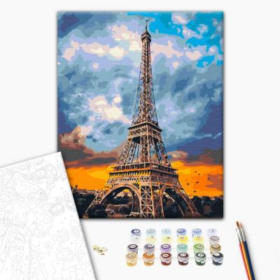 გასაფერადებელი ნომრებით BrushMe BS51680 Iron Lady of Paris 40*50სმ. ტილო ჩარჩოზე, აკრილის საღებავი, ფუნჯები /ნაკრები/