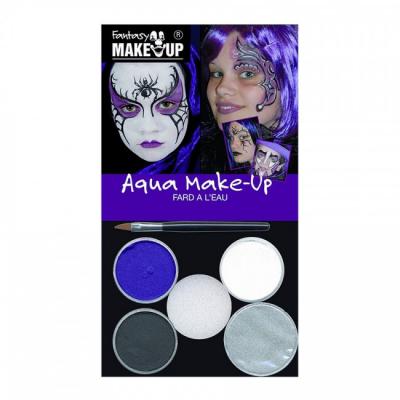 სახის გრიმი C-Kreul FANTASY AquaMakeUp ნაკრები 4ფ.+ფუნჯი+გუბკა Magic Witch/Spider 3708