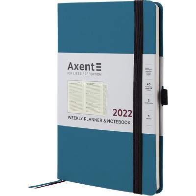 ბლოკნოტი  ყოველკვირეული AXENT 2022, 8506-22-14-A  ლურჯი მეტალ