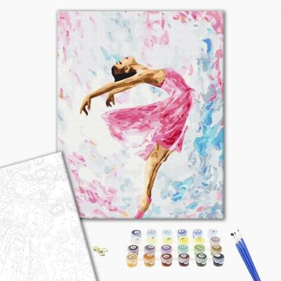 გასაფერადებელი ნომრებით Brushme BS29767 Dance of colors  40*50სმ. ტილო ჩარჩოზე, აკრილის საღებავი, ფუნჯები /ნაკრები/