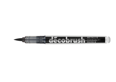 მარკერი ფუნჯი პერმანენტული KARIN DECO BRUSH METALLIC BLACK 8510