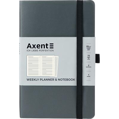 ბლოკნოტი  ყოველკვირეული AXENT დაუთარიღებელი 8601-21-03-A ნაცრისფერი