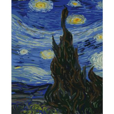 გასაფერადებელი ნომრებით BrushMe GX4720 Starlight Night. Van Gogh. triptych 1 40*50სმ. ტილო ჩარჩოზე, აკრილის საღებავი, ფუნჯები /ნაკრები/