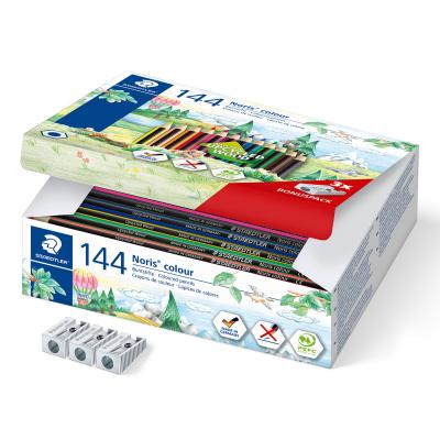 დისპლეი ფანქარი ფერადი Staedtler Noris Colour 185 C144 144ც, 12ფ, 3ც სათლელი