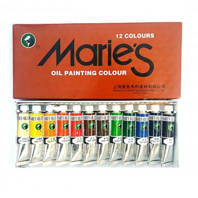 საღებავი ზეთის ნაკრები 12 ფერი  MARIES E1386B
