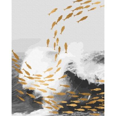 გასაფერადებელი ნომრებით BrushMe GT66153 sea gold 40*50სმ. ტილო ჩარჩოზე, აკრილის საღებავი, ფუნჯები /ნაკრები/