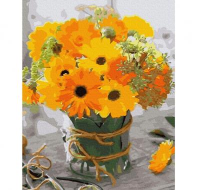 გასაფერადებელი ნომრებით BrushMe GX34364 Small yellow bouquet 40*50სმ. ტილო ჩარჩოზე, აკრილის საღებავი, ფუნჯები /ნაკრები/
