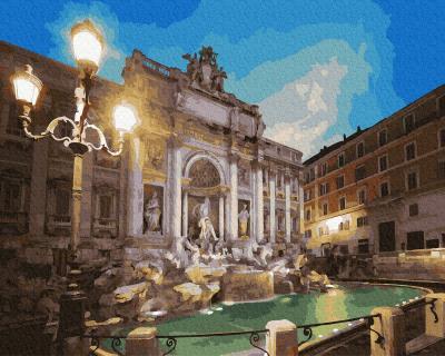 გასაფერადებელი ნომრებით BrushMe GX32843 View of the Trevi Fountain 40*50სმ. ტილო ჩარჩოზე, აკრილის საღებავი, ფუნჯები /ნაკრები/