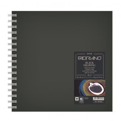 ქაღალდის ბლოკი ზამბ. FABRIANO BLACK DRAWING 30*30სმ. 40ფ. 190გრ.  19003030