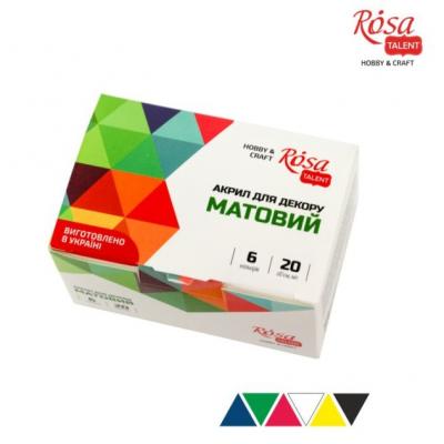 საღებავი აკრილის დეკორ. ROSA TALENT 90747127 ნაკრები 6*20მლ Mat