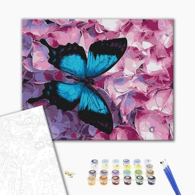 გასაფერადებელი ნომრებით BrushMe BS21627 Butterfly on flowers 40*50სმ. ტილო ჩარჩოზე, აკრილის საღებავი, ფუნჯები /ნაკრები/