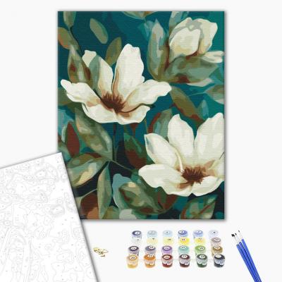 გასაფერადებელი ნომრებით Brushme BS52168 Tenderness of flowers  40*50სმ. ტილო ჩარჩოზე, აკრილის საღებავი, ფუნჯები /ნაკრები/