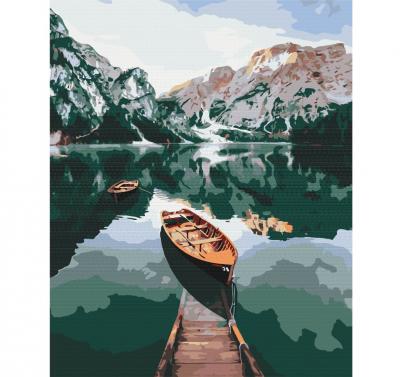 გასაფერადებელი ნომრებით BrushMe BS51370 Boat on mirror lake 40*50სმ. ტილო ჩარჩოზე, აკრილის საღებავი, ფუნჯები /ნაკრები/
