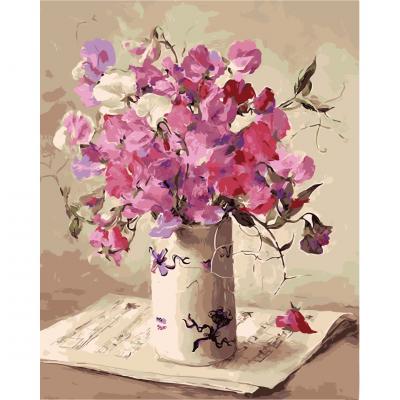 გასაფერადებელი ნომრებით BrushMe H699 Flowers for the maestro 40*50სმ. ტილო ჩარჩოზე, აკრილის საღებავი, ფუნჯები /ნაკრები/