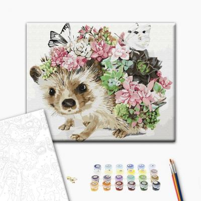 გასაფერადებელი ნომრებით Brushme BS52140 Spring hedgehog  40*50სმ. ტილო ჩარჩოზე, აკრილის საღებავი, ფუნჯები /ნაკრები/