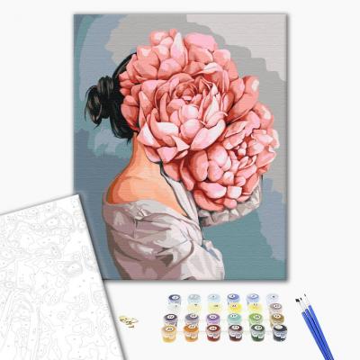 გასაფერადებელი ნომრებით BrushMe BS52100 The riddle of peonies 40*50სმ. ტილო ჩარჩოზე, აკრილის საღებავი, ფუნჯები /ნაკრები/