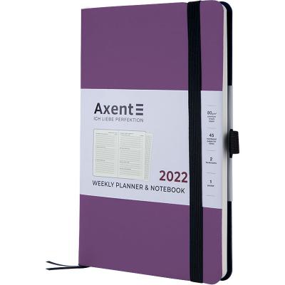ბლოკნოტი  ყოველკვირეული AXENT 2022, 8506-22-11-A  იასამნისფერი