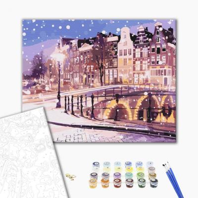 გასაფერადებელი ნომრებით BrushMe BS52739 Fairy tale of winter Amsterdam 40*50სმ. ტილო ჩარჩოზე, აკრილის საღებავი, ფუნჯები /ნაკრები/