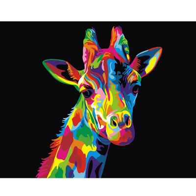 გასაფერადებელი ნომრებით BrushMe GX26194 Rainbow giraffe 40*50სმ. ტილო ჩარჩოზე, აკრილის საღებავი, ფუნჯები /ნაკრები/