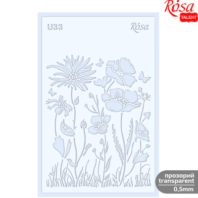ტრაფარეტი მრავალჯ ROSA TALENT 3621033 U33 Flowers 13*20 transparent 0.5მმ