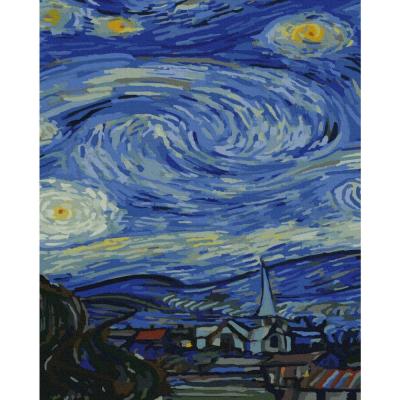 გასაფერადებელი ნომრებით BrushMe GX4721 Starlight Night. Van Gogh. triptych 2 40*50სმ. ტილო ჩარჩოზე, აკრილის საღებავი, ფუნჯები /ნაკრები/
