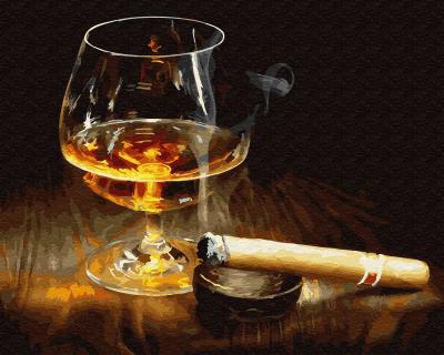 გასაფერადებელი ნომრებით BrushMe GX28076 Cognac and cigar 40*50სმ. ტილო ჩარჩოზე, აკრილის საღებავი, ფუნჯები /ნაკრები/