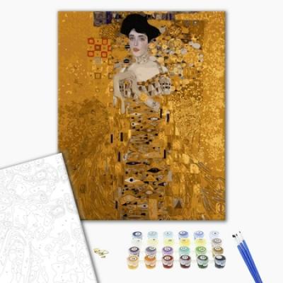 გასაფერადებელი ნომრებით BrushMe G321 Portrait of Adele Bloch-Bauer I. Gustav Klimt 40*50სმ. ტილო ჩარჩოზე, აკრილის საღებავი, ფუნჯები /ნაკრები/