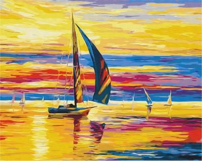 გასაფერადებელი ნომრებით BrushMe BS51393 Sunrise afloat 40*50სმ. ტილო ჩარჩოზე, აკრილის საღებავი, ფუნჯები /ნაკრები/