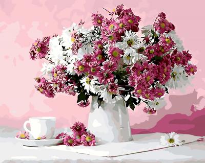გასაფერადებელი ნომრებით BrushMe GX8746 Still life in pink tones 40*50სმ. ტილო ჩარჩოზე, აკრილის საღებავი, ფუნჯები /ნაკრები/