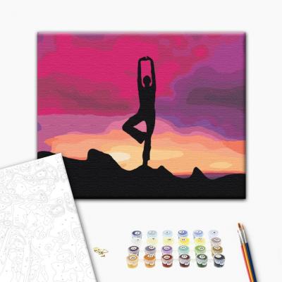 გასაფერადებელი ნომრებით Brushme BS34820 Meditation at sunset  40*50სმ. ტილო ჩარჩოზე, აკრილის საღებავი, ფუნჯები /ნაკრები/