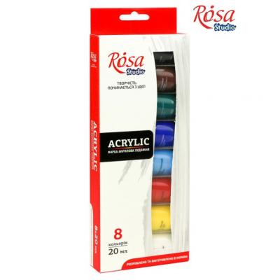 საღებავი აკრილის ROSA Studio 90747253 ნაკრები 8*20მლ