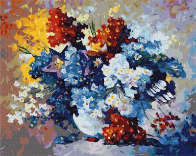 გასაფერადებელი ნომრებით BrushMe GX6748 Bouquet with oil paints 40*50სმ. ტილო ჩარჩოზე, აკრილის საღებავი, ფუნჯები /ნაკრები/