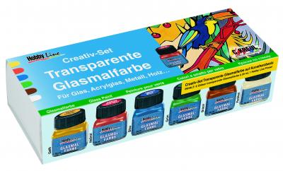 საღებავი მინის გამჭვირვალე KREUL HOBBY LINE 20მლ ნაკრებში 6 ფერი 45600