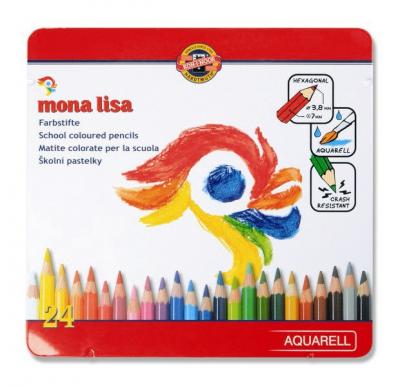 ფანქარი ფერადი KOH-I-NOOR 24ფ. Mona Lisa აკვარელის 3714024002PL ლითონის კოლოფი