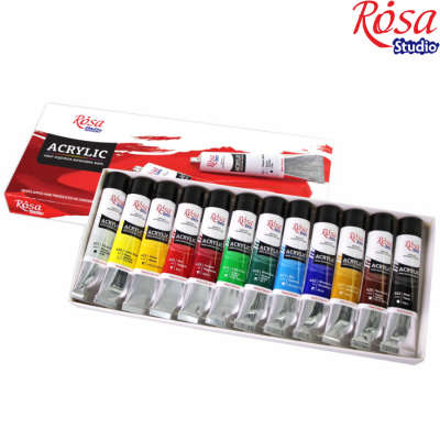 საღებავი აკრილის ROSA Studio 9074765 ნაკრები 12x20მლ 