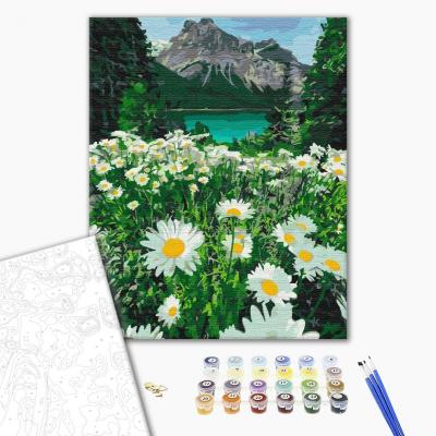 გასაფერადებელი ნომრებით BrushMe BS29451 Chamomile by the mountains 40*50სმ. ტილო ჩარჩოზე, აკრილის საღებავი, ფუნჯები /ნაკრები/