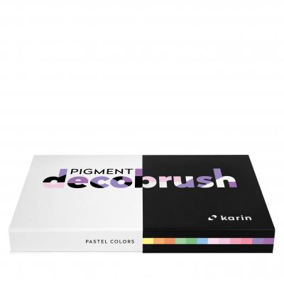 მარკერი ფუნჯი აკრილის KARIN PIGMENT decobrush 12ც. ნაკრებში Pastel Colors 29C7