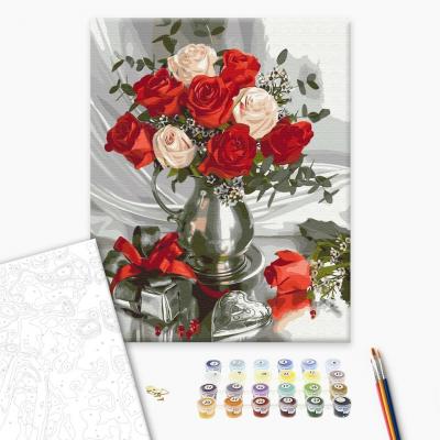 გასაფერადებელი ნომრებით BrushMe BS51914 Gifted roses 40*50სმ. ტილო ჩარჩოზე, აკრილის საღებავი, ფუნჯები /ნაკრები/