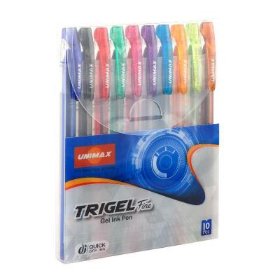 კალამი გელის UNIMAX, Trigel Glitter, UX-142 10ფ