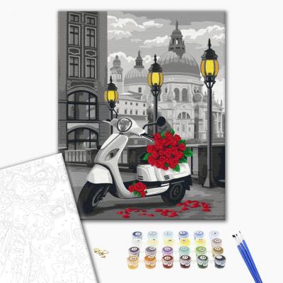 გასაფერადებელი ნომრებით BrushMe BS51624 Bouquet with delivery 40*50სმ. ტილო ჩარჩოზე, აკრილის საღებავი, ფუნჯები /ნაკრები/